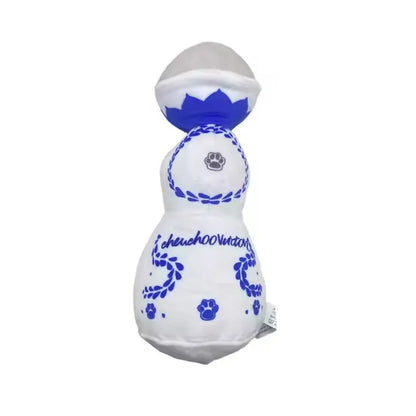 Squeaky Dog Toys Plush Dog Toy with Soft and Highly Elastic Fiberfill Blue White Porcelain Vase Design Stuffed Durable Dog Chew Toys for Small to Large Dogs E69