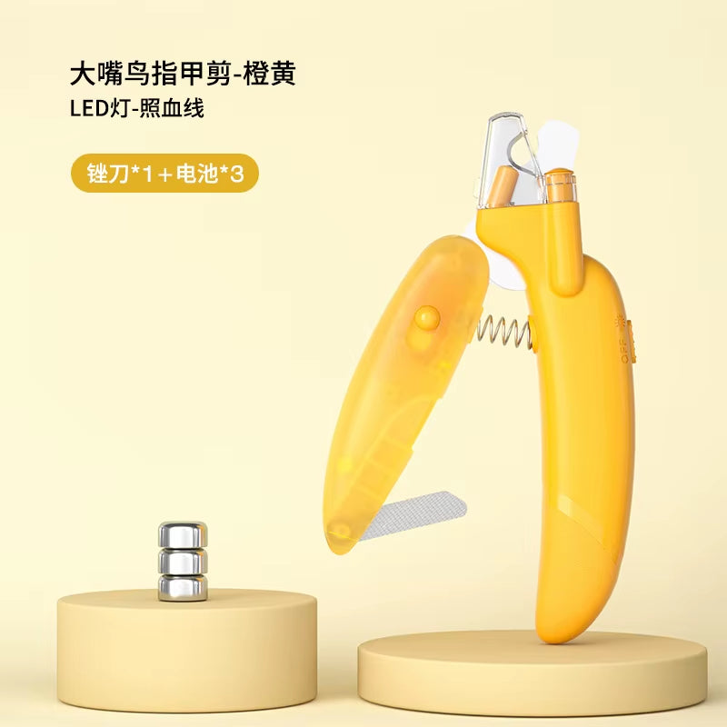 OF Hot Selling LED Light Electric Dog Claw Nail Scissors File Claw Cutters Dog Nail Clippers
