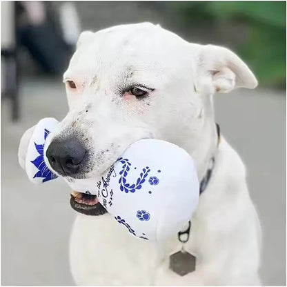 Squeaky Dog Toys Plush Dog Toy with Soft and Highly Elastic Fiberfill Blue White Porcelain Vase Design Stuffed Durable Dog Chew Toys for Small to Large Dogs E69