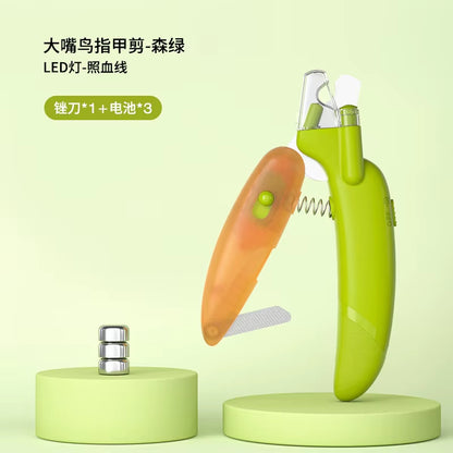 OF Hot Selling LED Light Electric Dog Claw Nail Scissors File Claw Cutters Dog Nail Clippers