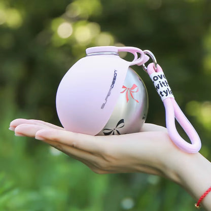 Ready to Ship 285Ml Ball Shape 304 Stainless Steel Portable Pet Water Bottle for Outdoor Travel Walking Dog Puppy